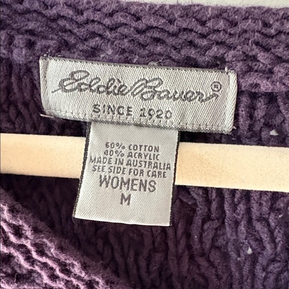Eddie Bauer Deep Purple V-Neck Sweater Size M - Picture 2 of 4